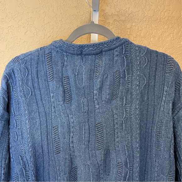 Tosani Vintage 90's Cable Knit Eclectic Grandpa Oversized Comfy Sweater Size M - Picture 7 of 9